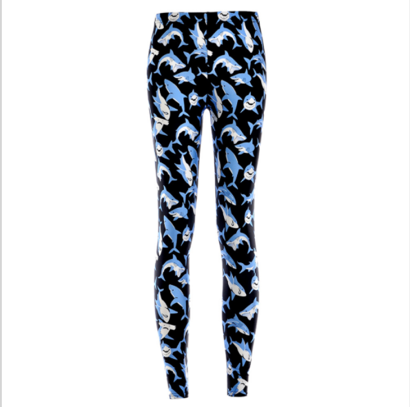 Digital printing cartoon whale leggings