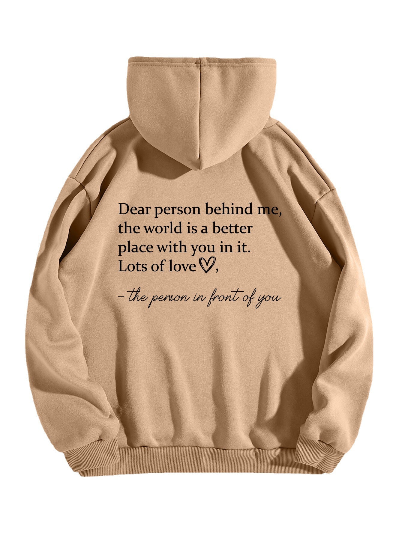 Dear Person Behind Me Hoodie Plain Letter Sweater