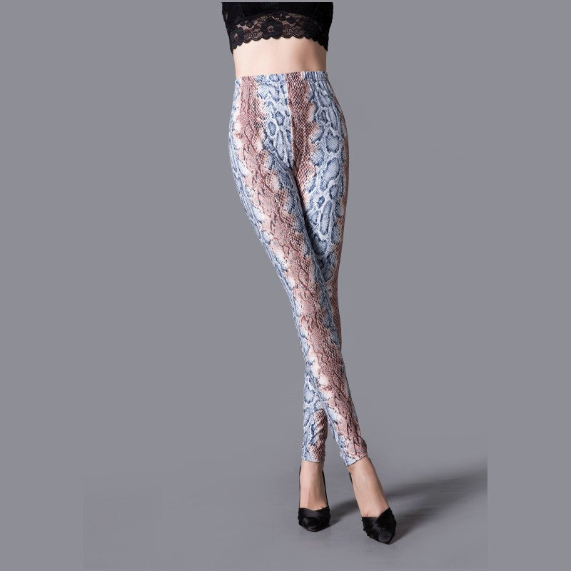 Brushed Cotton Print Camouflage Outerwear Leggings