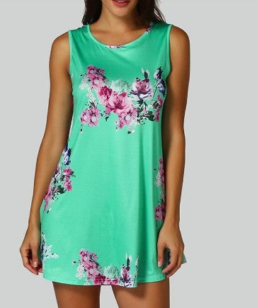 Fashion Sleeveless Printed Dress For Women