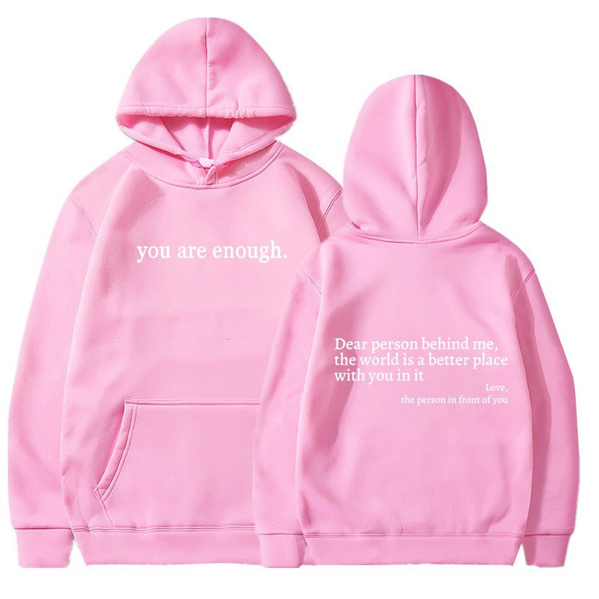 Sudadera con capucha cepillada para mujer Letras lisas