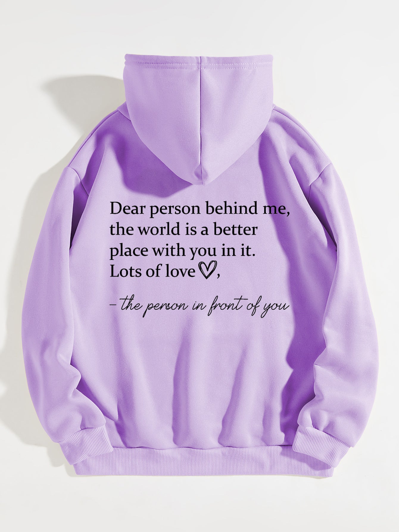 Dear Person Behind Me Hoodie Plain Letter Sweater