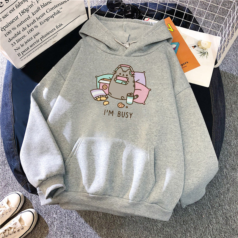 Funny Cat Hoodie Women's Fashion Kawaii Harajuku Sweater