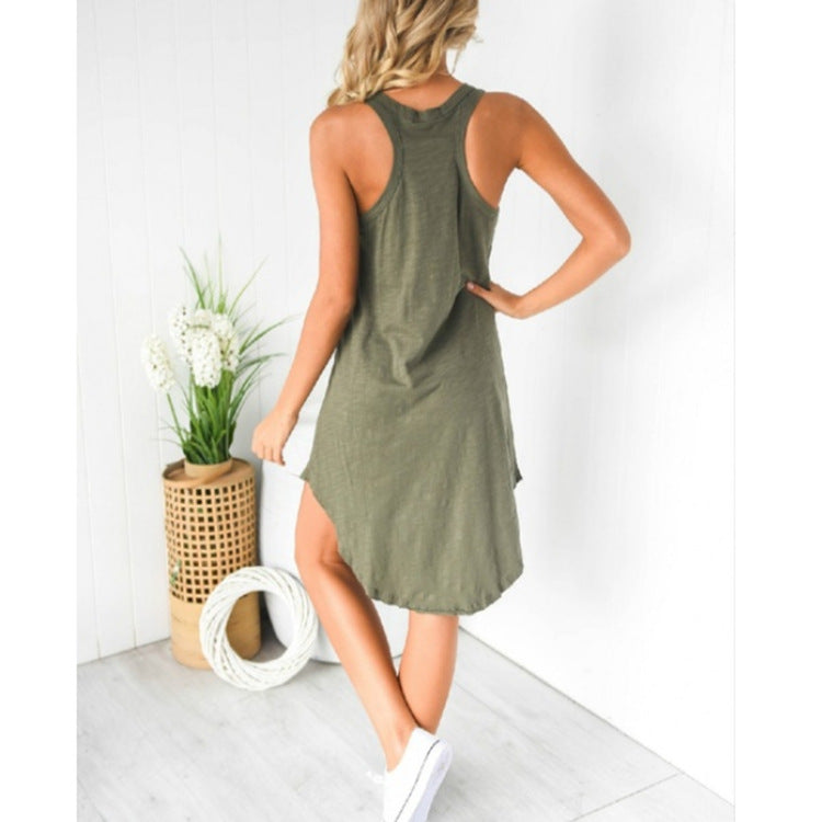 U-neck sleeveless I-back dress skirt