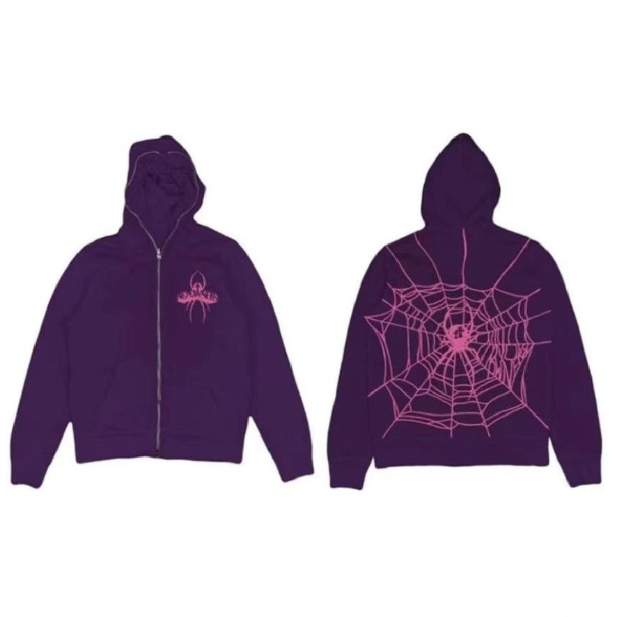 Spider Rhinestone Print Tide With The Same Cardigan Jacket