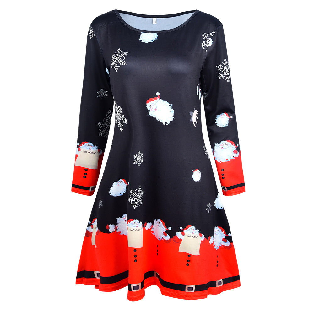 Christmas Printed Dress Multi-pattern