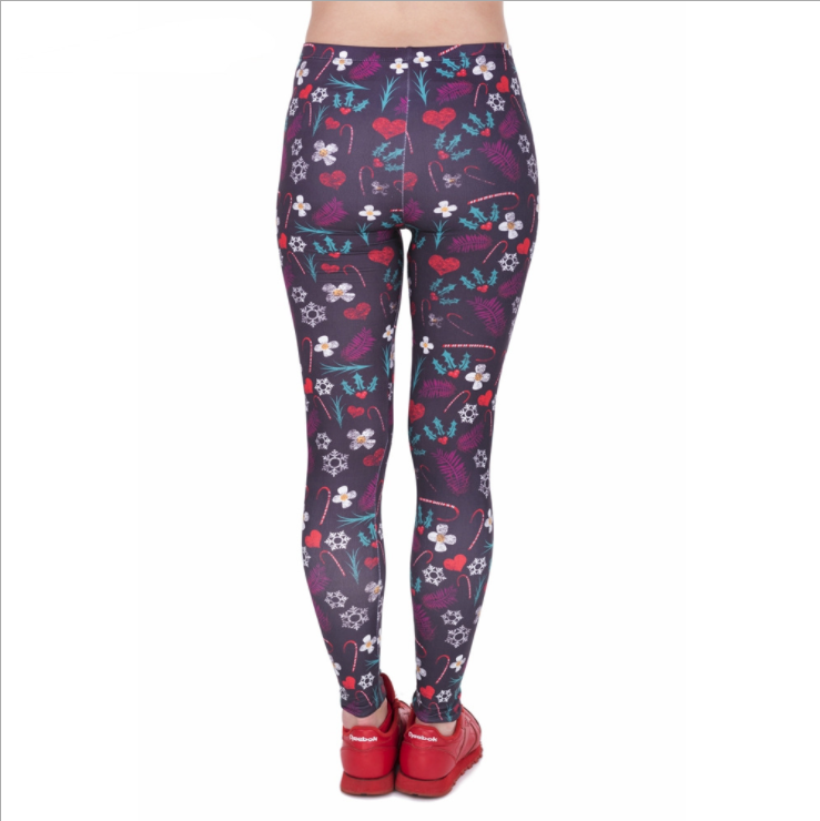 Christmas printed Capris high waisted sports Leggings