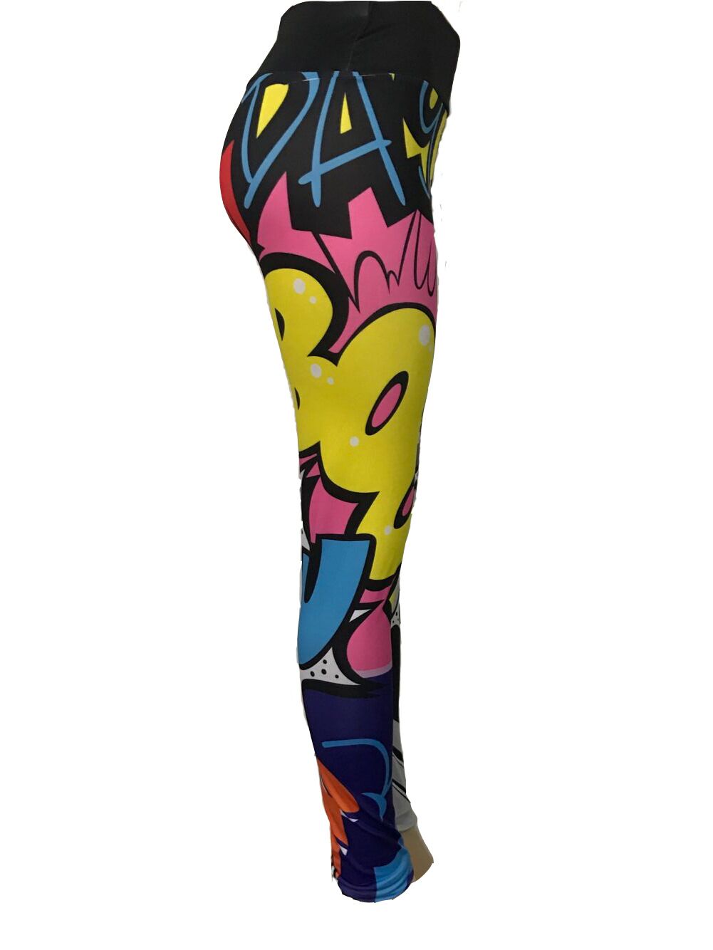 Cartoon pattern 3D printing dag personality high waist yoga pants sports leggings