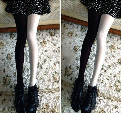 Two-tone stitching bottoming pantyhose