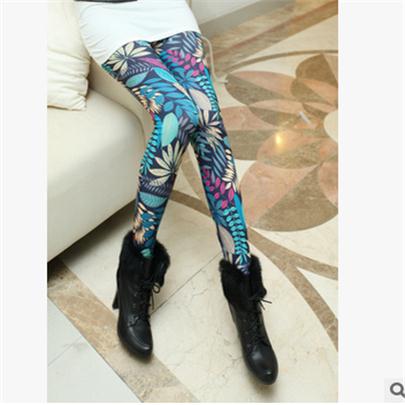 Ladies Casual Thin Printed Stretch Leggings