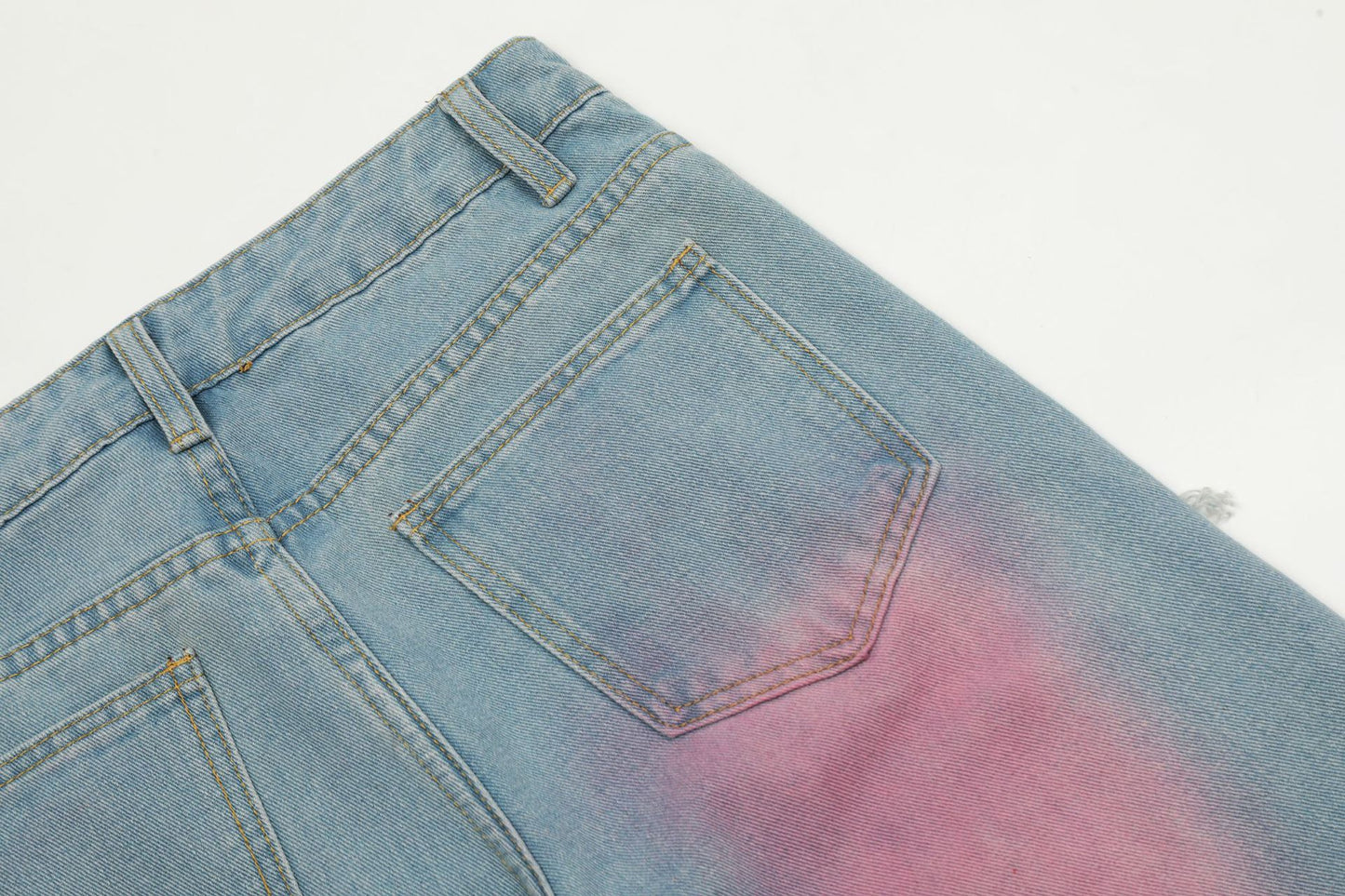 Sweet Cute Butterfly Wash Denim Trousers