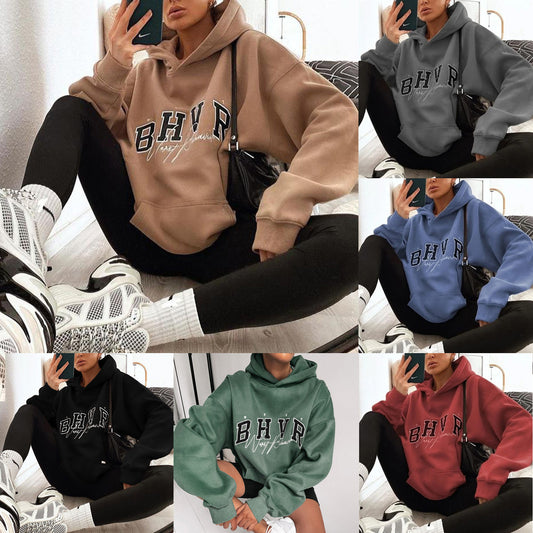 Game Letter Printing Plush Warm Long-sleeved Sweater