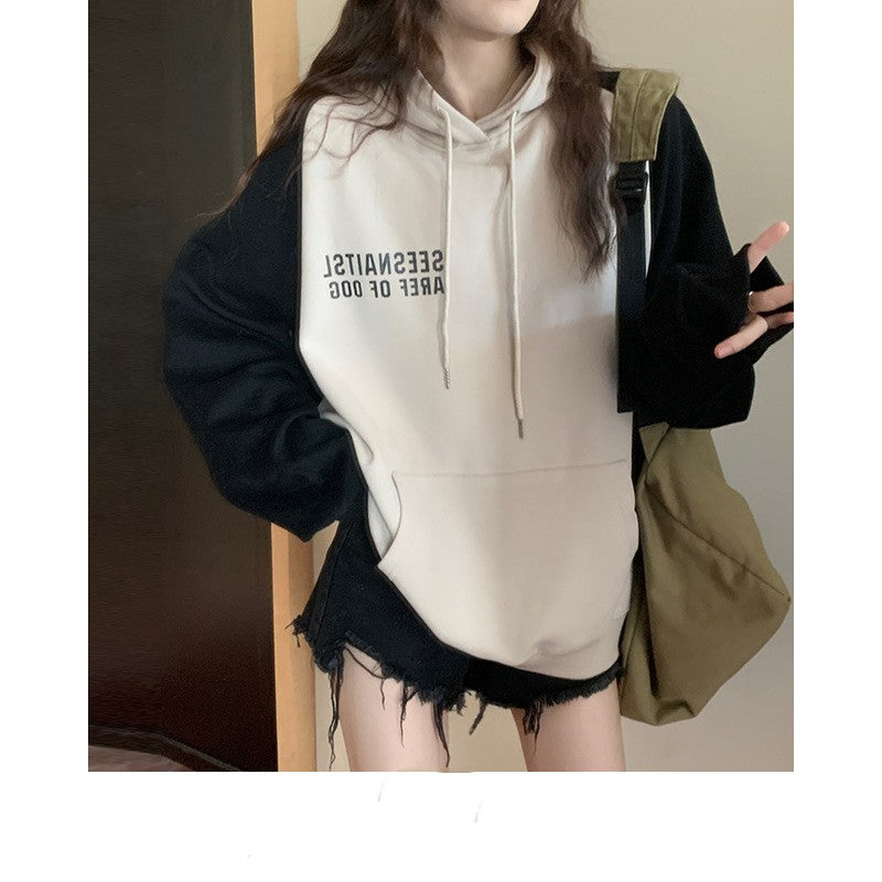 Color Stitching Hoodie Women's Spring And Autumn