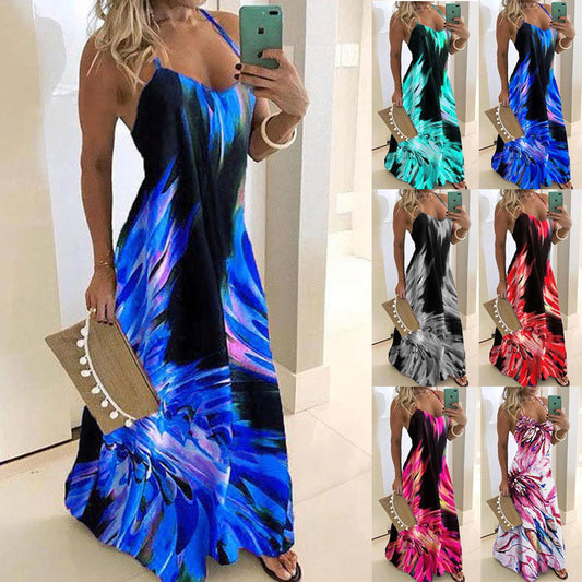 Slim Fit Slimming Base Skirt All-matching Positioning Flower Strap Dress