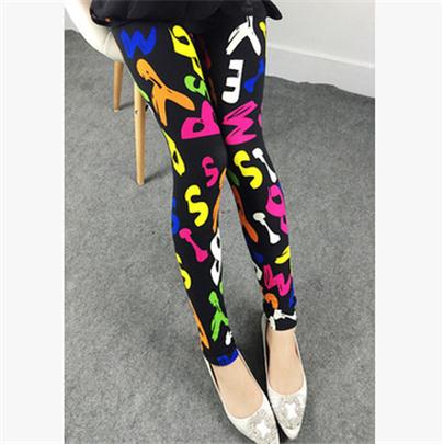 Ladies Casual Thin Printed Stretch Leggings