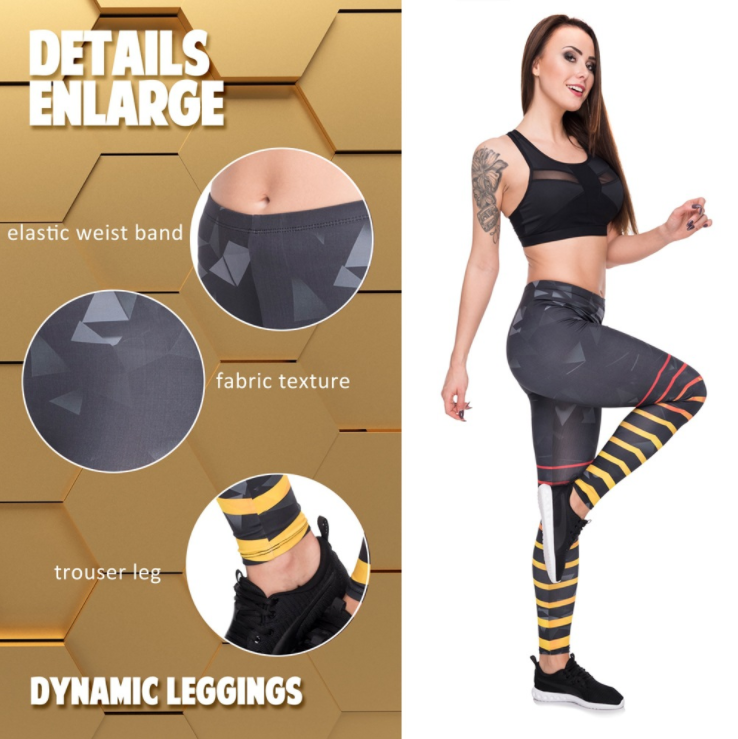 Striped printed Capris Yoga Leggings