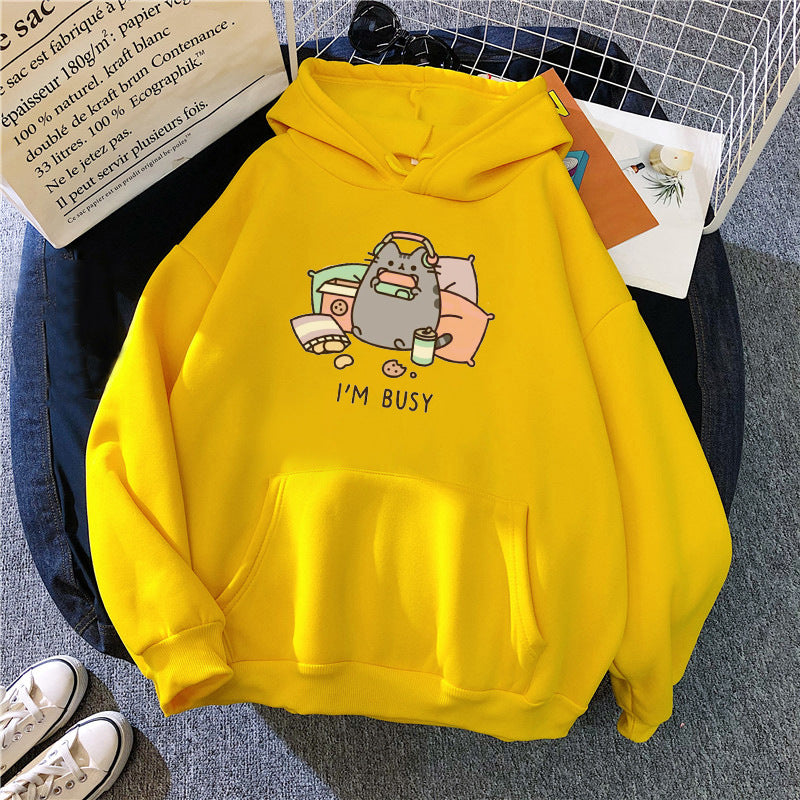 Funny Cat Hoodie Women's Fashion Kawaii Harajuku Sweater