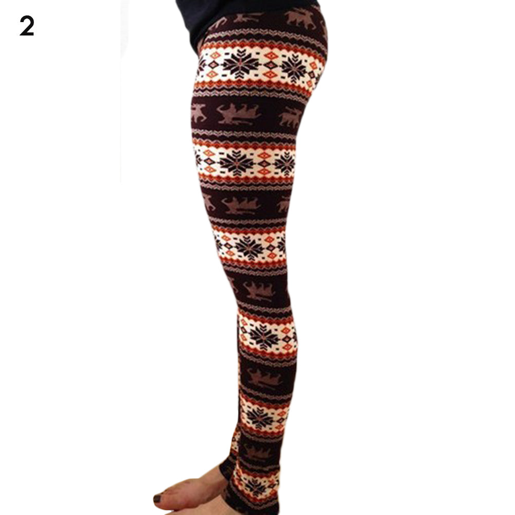 Fashion Women's HOT Leggings Pants Print High Waist Leggings Happy Christmas Party Long Pants 18 Color Ladies Xmas Trousers