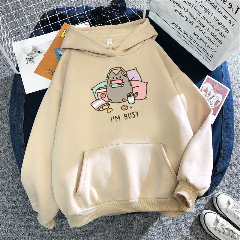 Funny Cat Hoodie Women's Fashion Kawaii Harajuku Sweater