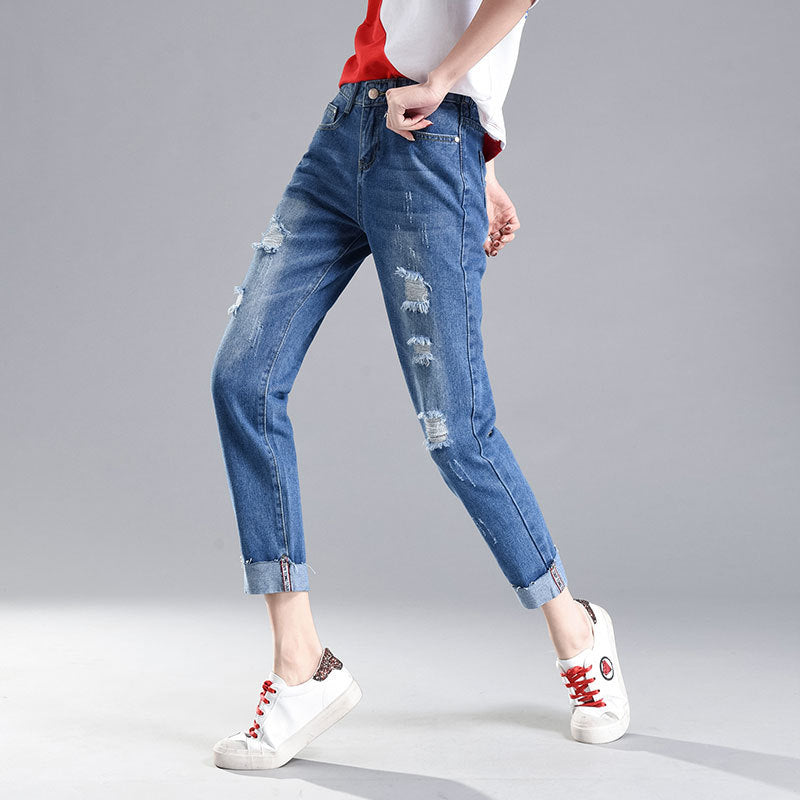 Women's Ripped Jeans Loose Spring And Summer New Style