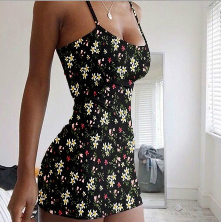 Platinum Tube Top Sexy Slim Floral Dress