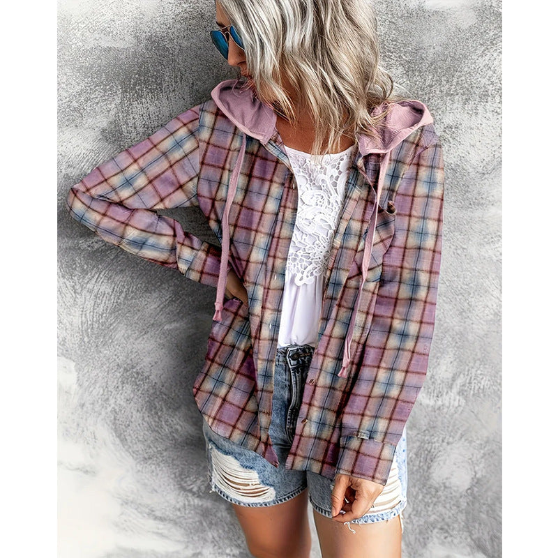 Hooded Sweater Breasted Casual Overshirt