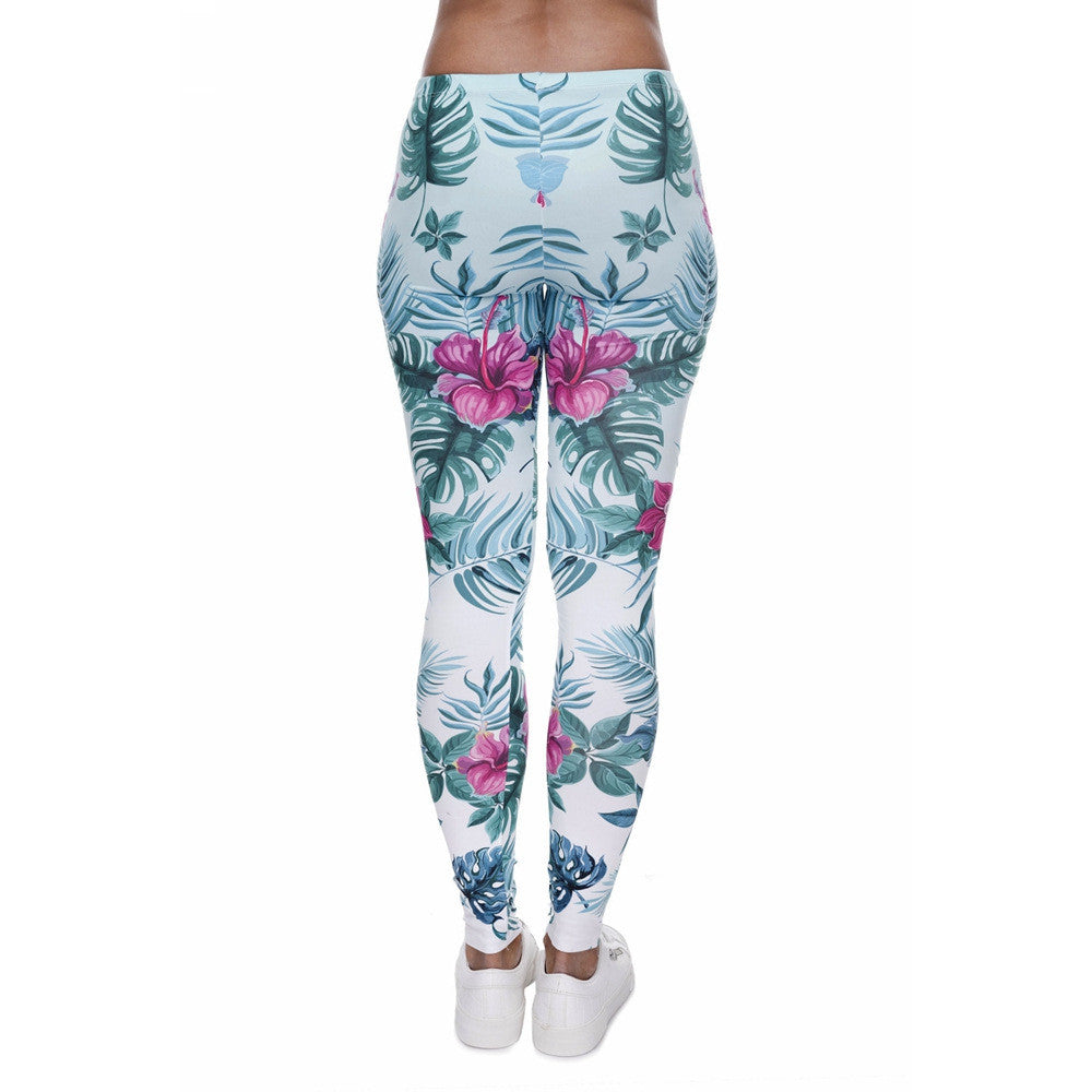 Tortoise back leaf floral cropped pants