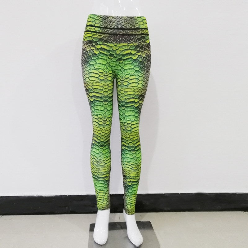 Snake pattern digital printed yoga suit