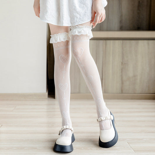 Breathable Lace Bow Long Stockings For Women