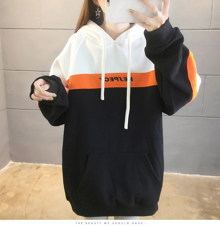 Hooded Coat Girl Loose Thick Lazy Style Sweatshirt