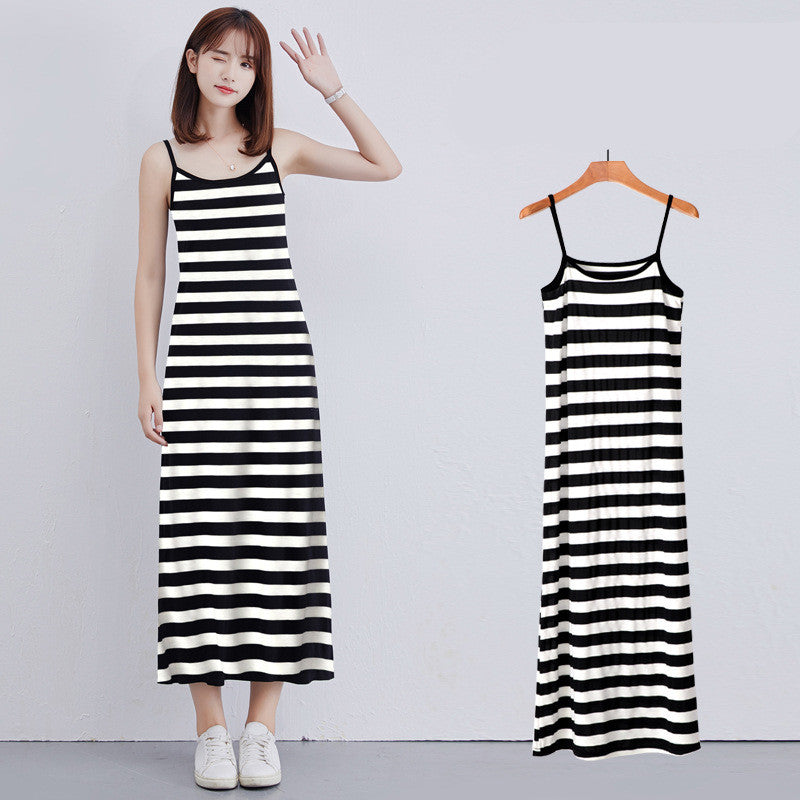 Womens Modal Full Slip Dress Spaghetti strap Vest Skirt 90 to 120cm Long