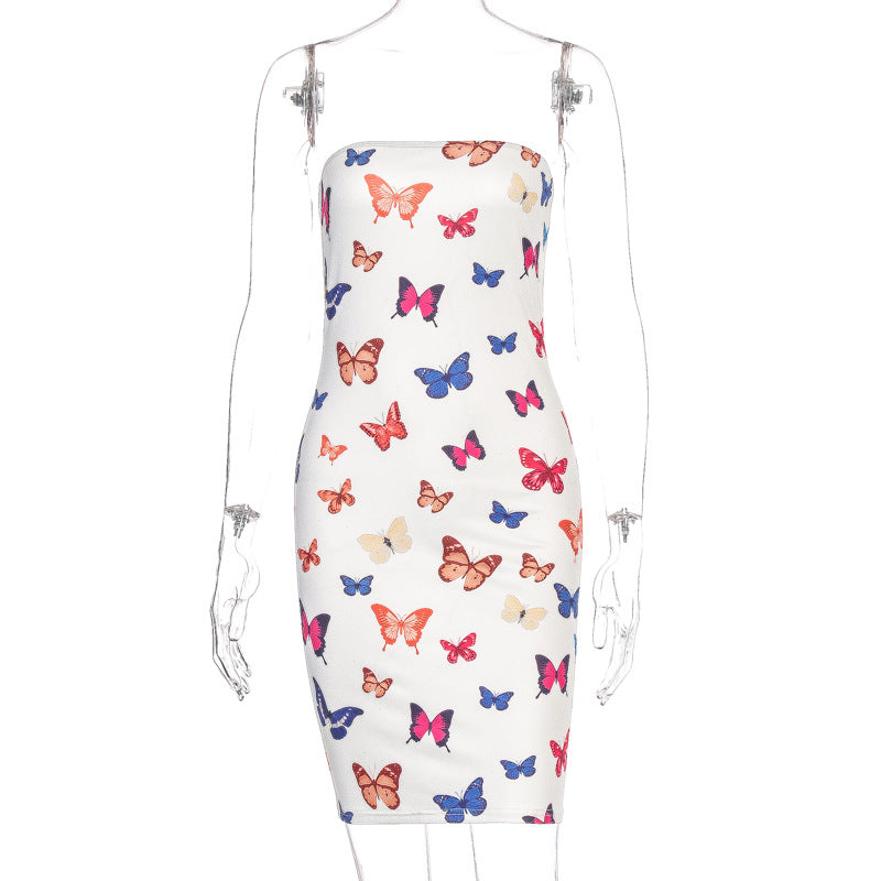 Butterfly print dress