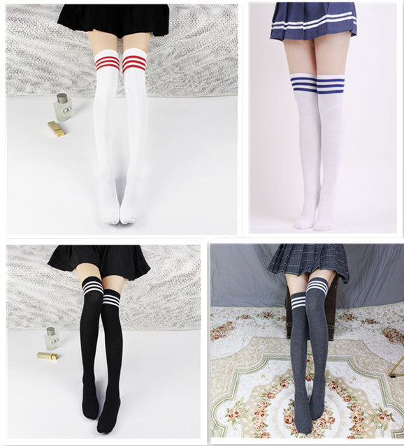 High-top thigh socks