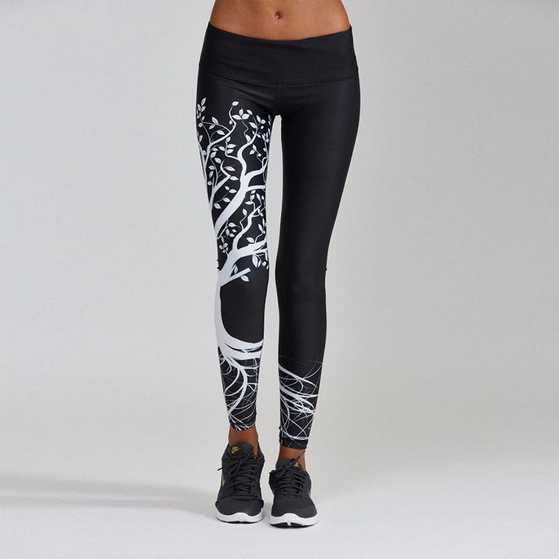 Branch Print Hip High Waist Sports Leggings