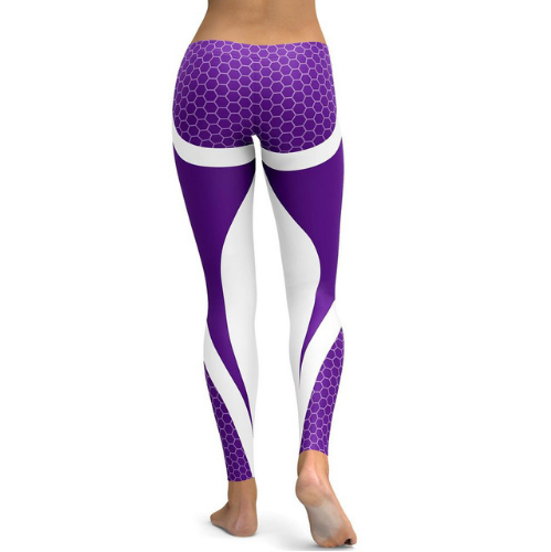 Geometric Honeycomb Digital Printing Pants, Yoga Pants, Sports Pants, High Elastic Bottompants