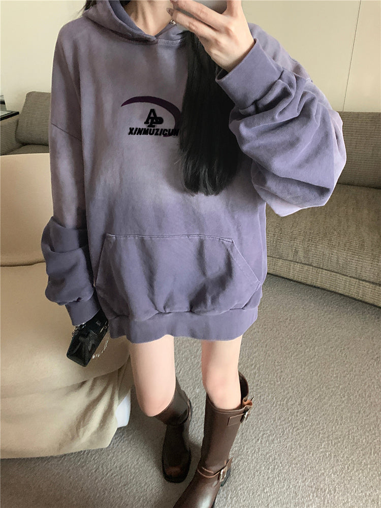 Baby Velvet Gradient Hoodie For Women