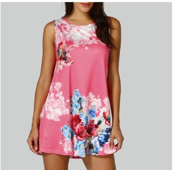 Fashion Sleeveless Printed Dress For Women