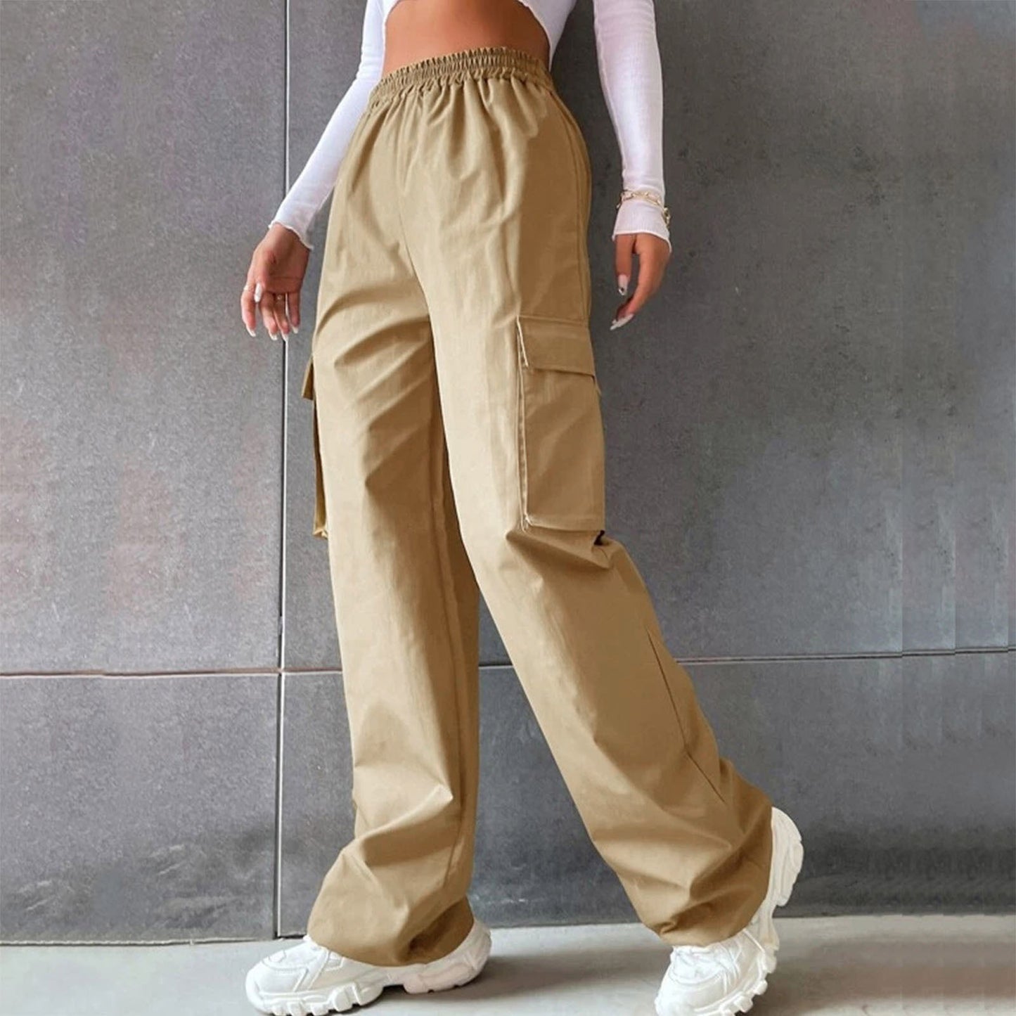 No Belt Pants High Waist Season Wide Leg Pants Straight Loose Temperament Commuter Pants