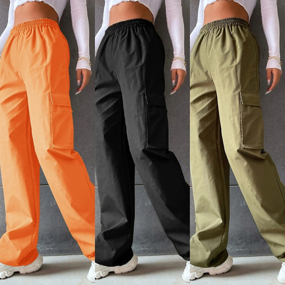 No Belt Pants High Waist Season Wide Leg Pants Straight Loose Temperament Commuter Pants