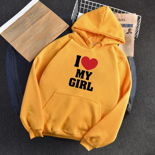 Love Letter Print Long Sleeve Hooded Hoodie