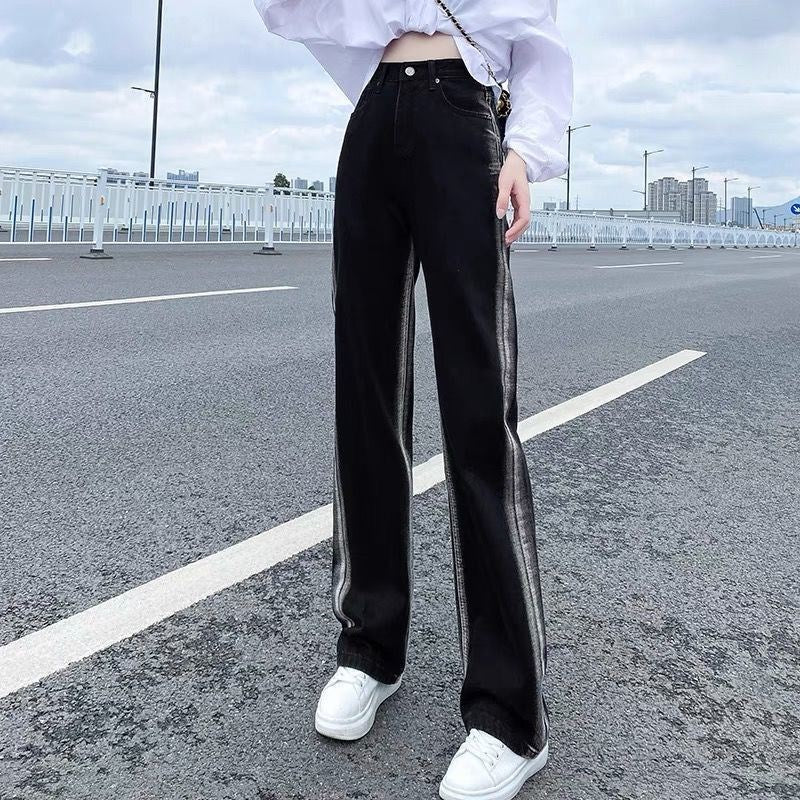 Black Gradient Straight Jeans