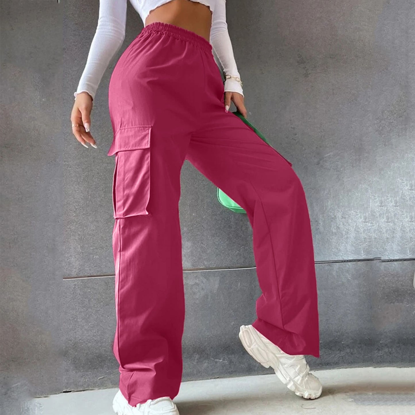 No Belt Pants High Waist Season Wide Leg Pants Straight Loose Temperament Commuter Pants