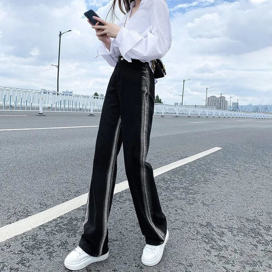 Black Gradient Straight Jeans