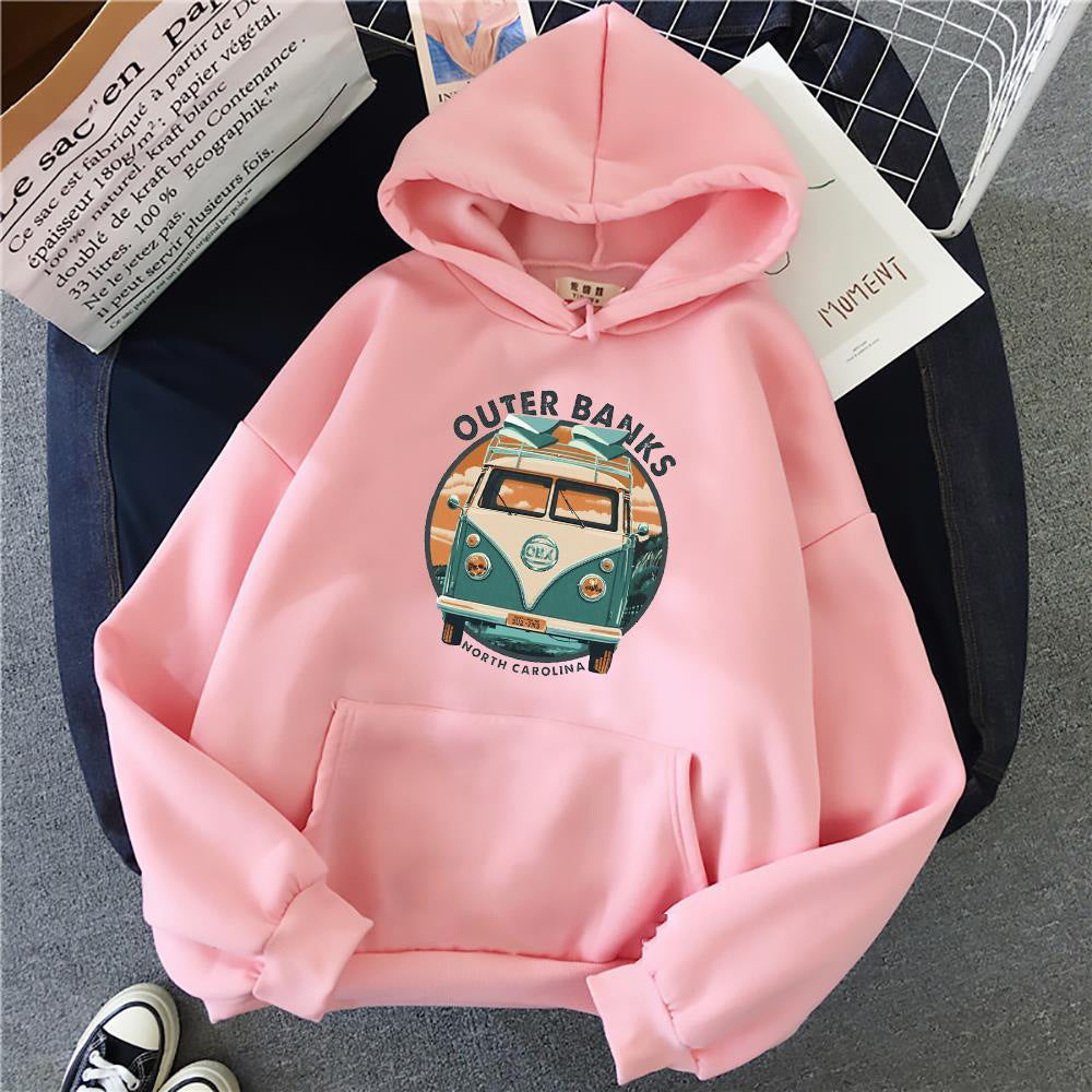 Car Cartoon Pattern Autumn And Winter Hoodie