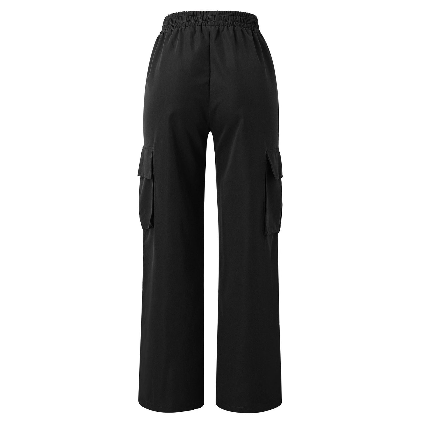 Pantalones sin cinturón Pantalones de pierna ancha de temporada de cintura alta Pantalones rectos sueltos de temperamento para ir al trabajo