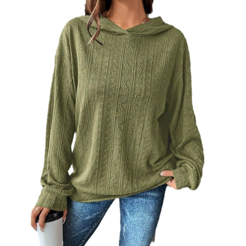 Autumn Women's Solid Color Hooded Casual Long Sleeve Sweatshirt