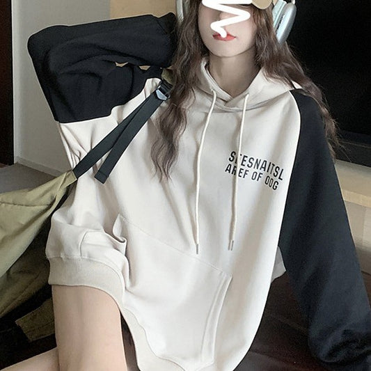 Color Stitching Hoodie Women's Spring And Autumn