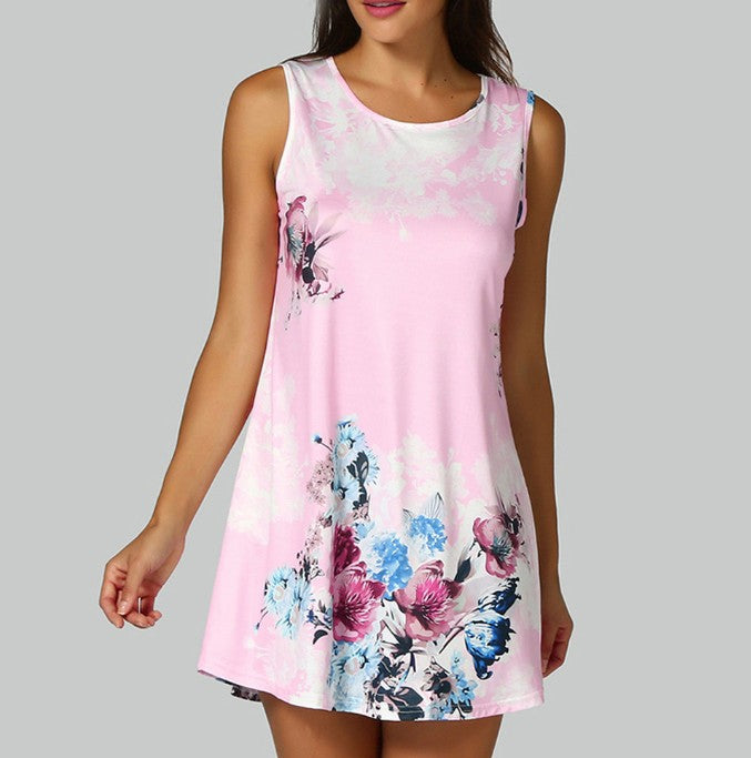 Fashion Sleeveless Printed Dress For Women