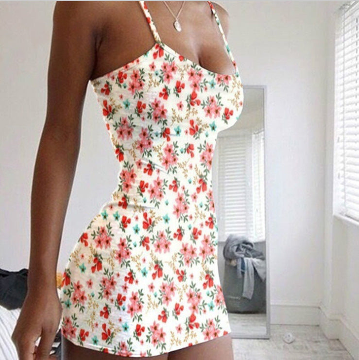 Platinum Tube Top Sexy Slim Floral Dress