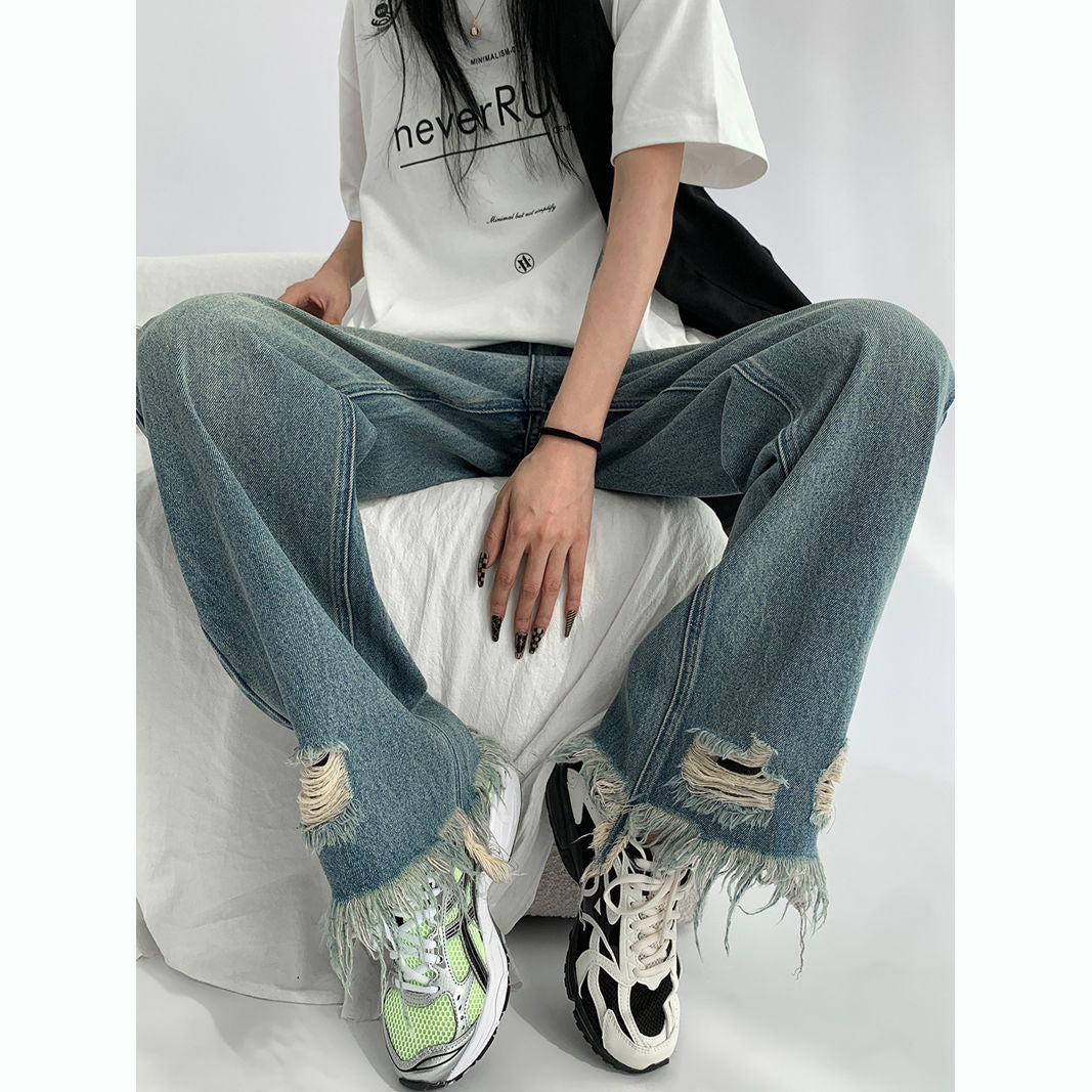 Design Sense Vintage Ripped Jeans For Women